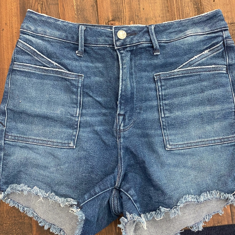 Good American High Waist Denim Shorts - Blue